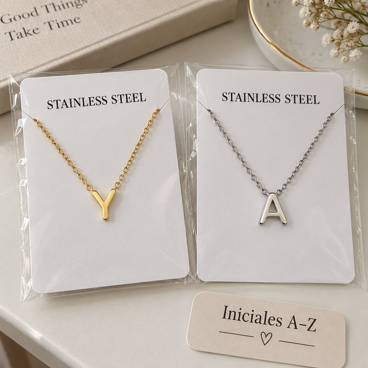 Aurélie – Collar Inicial Personalizada-Dorado
