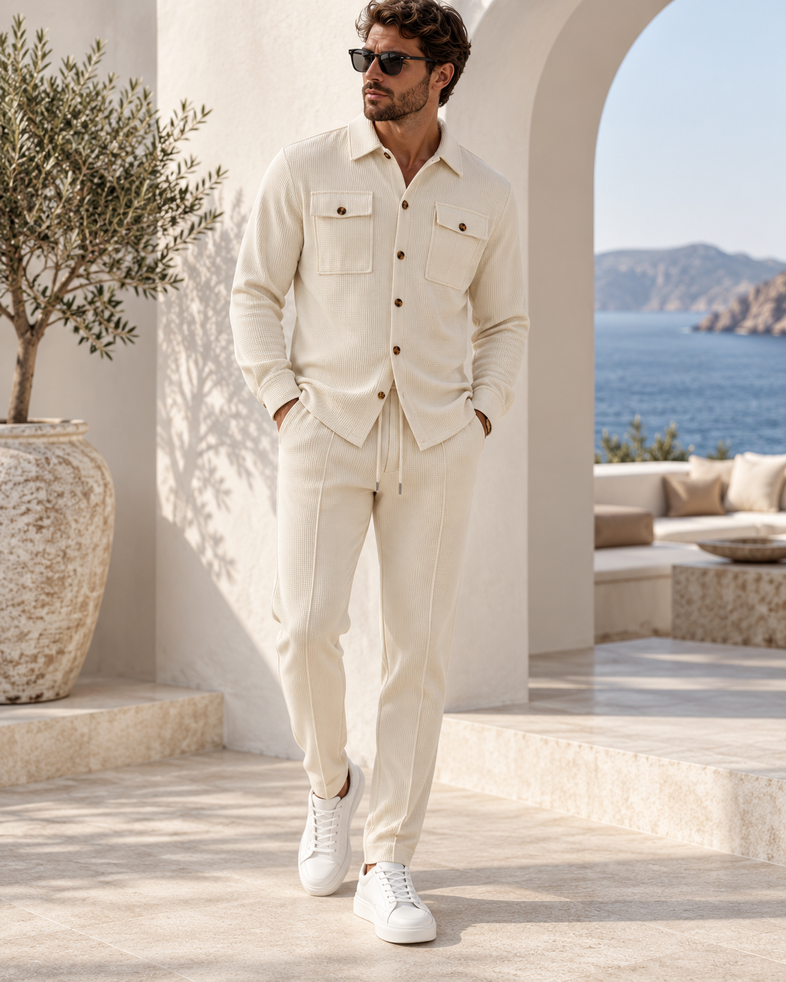CAVERI — Conjunto de Camisa Estructurada-Caqui