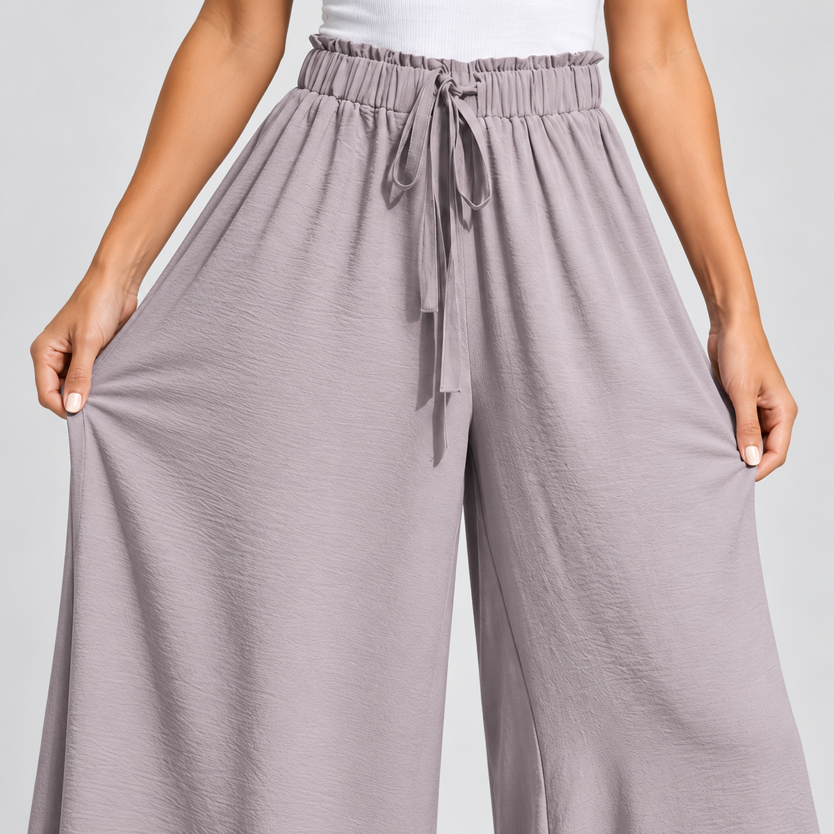 CÉLIANE — Pantalón Resort Élancé-Gris