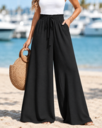 CÉLIANE — Pantalón Resort Élancé-Negro
