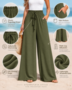 CÉLIANE — Pantalón Resort Élancé-Verde Militar