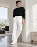 VARESCO – PANTALÓN RECTO SMART CASUAL-Blanco