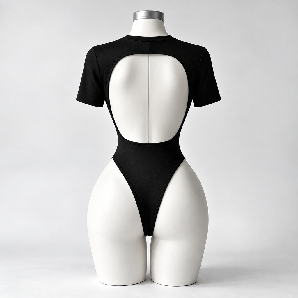 ÉVORA — Body Espalda Abierta-Negro