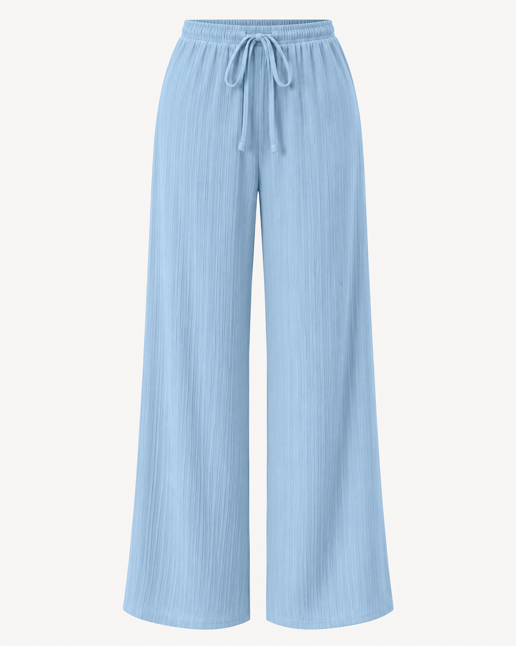 LÉONIE — Pantalón Palazzo Texturé-Azul
