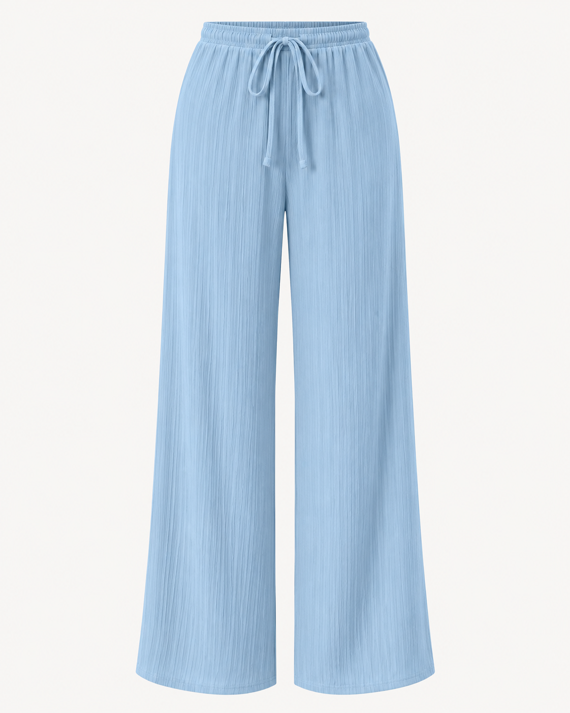 LÉONIE — Pantalón Palazzo Texturé-Azul