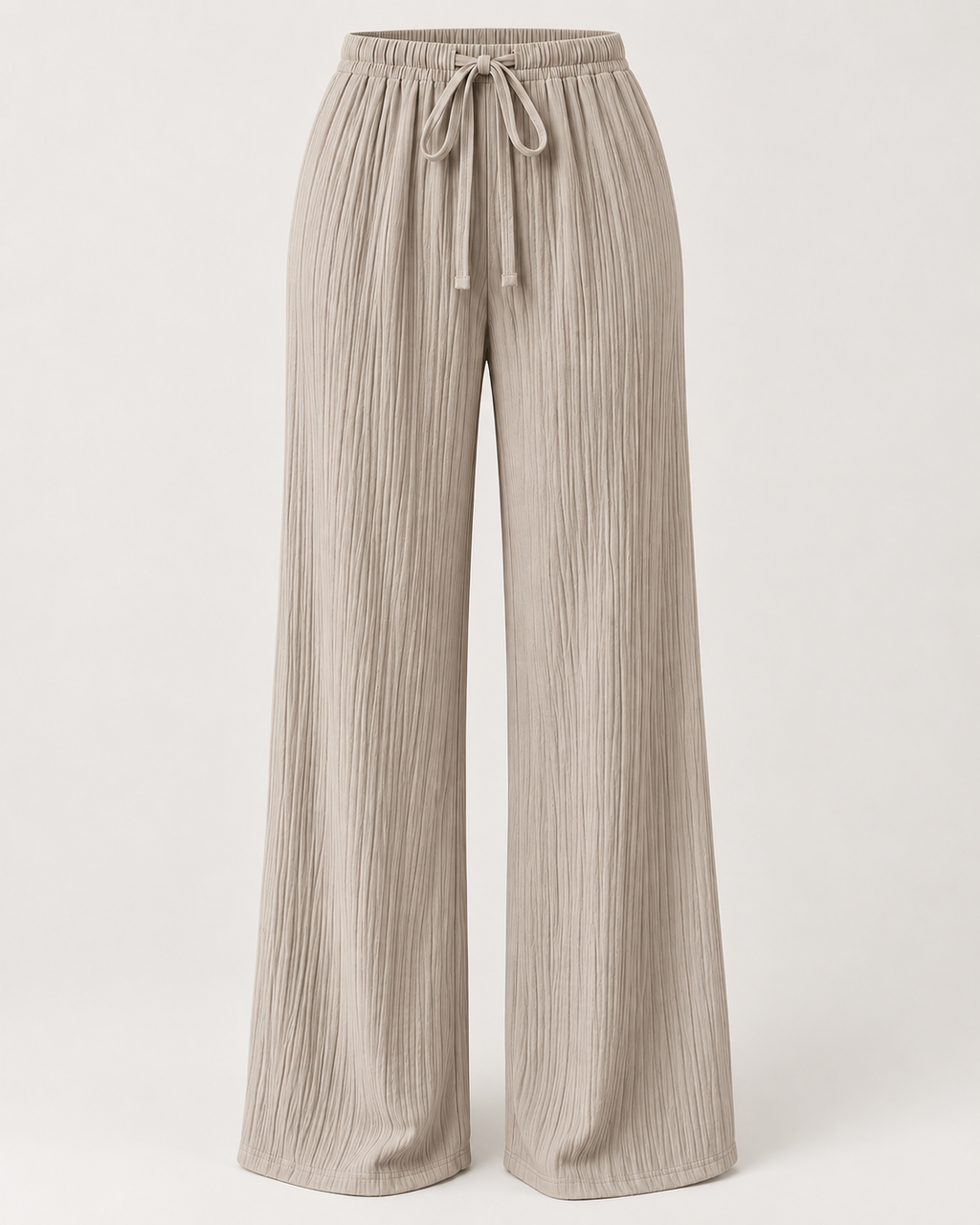 LÉONIE — Pantalón Palazzo Texturé-caqui
