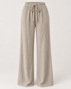 LÉONIE — Pantalón Palazzo Texturé-caqui