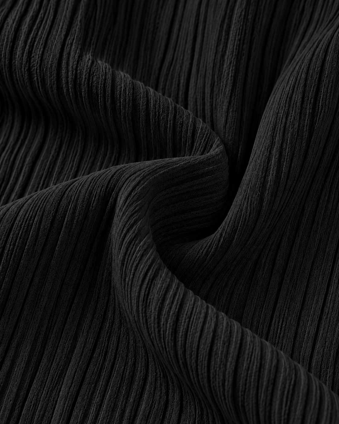 LÉONIE — Pantalón Palazzo Texturé-Negro