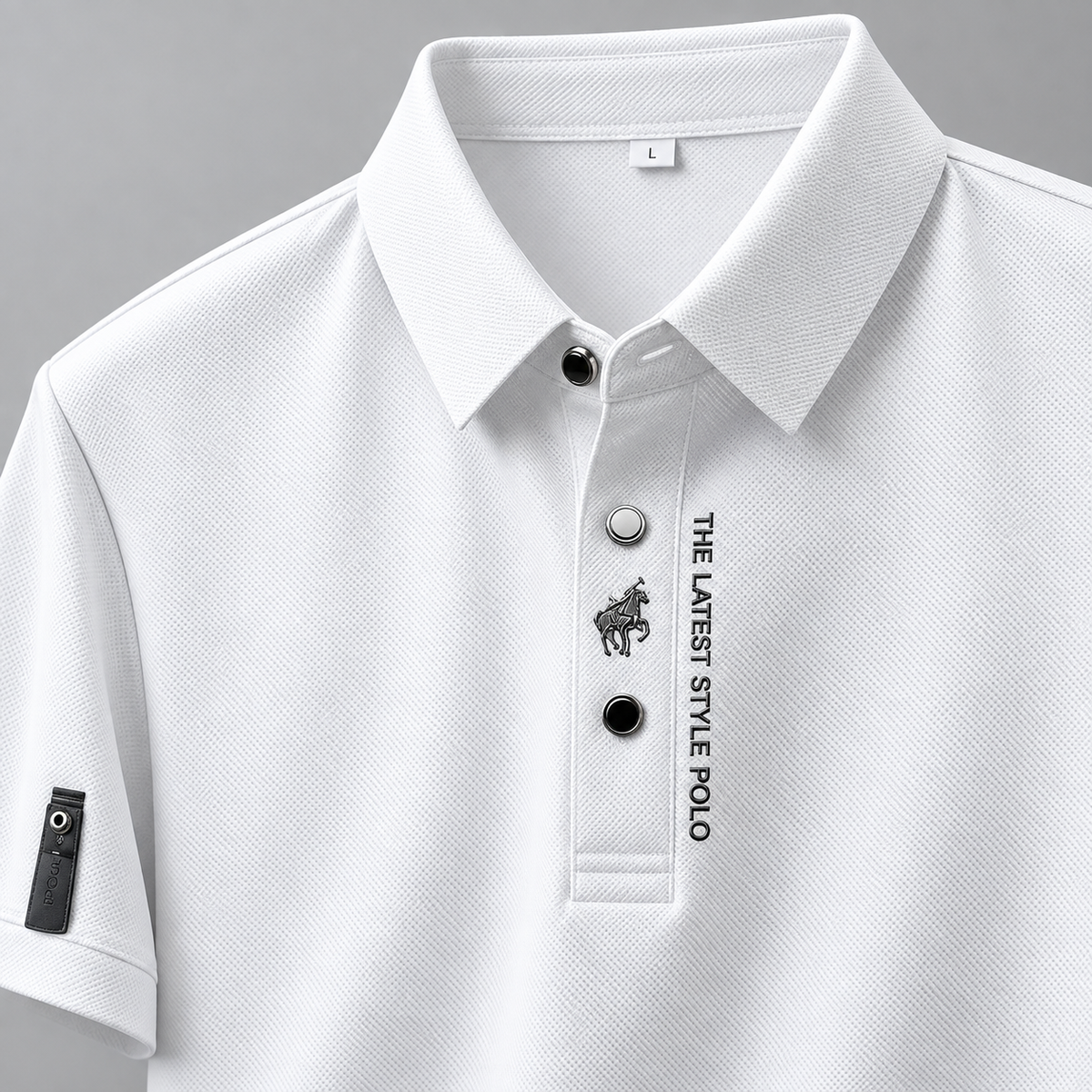 MONTHERO – Polo Premium de Manga Corta-Blanco