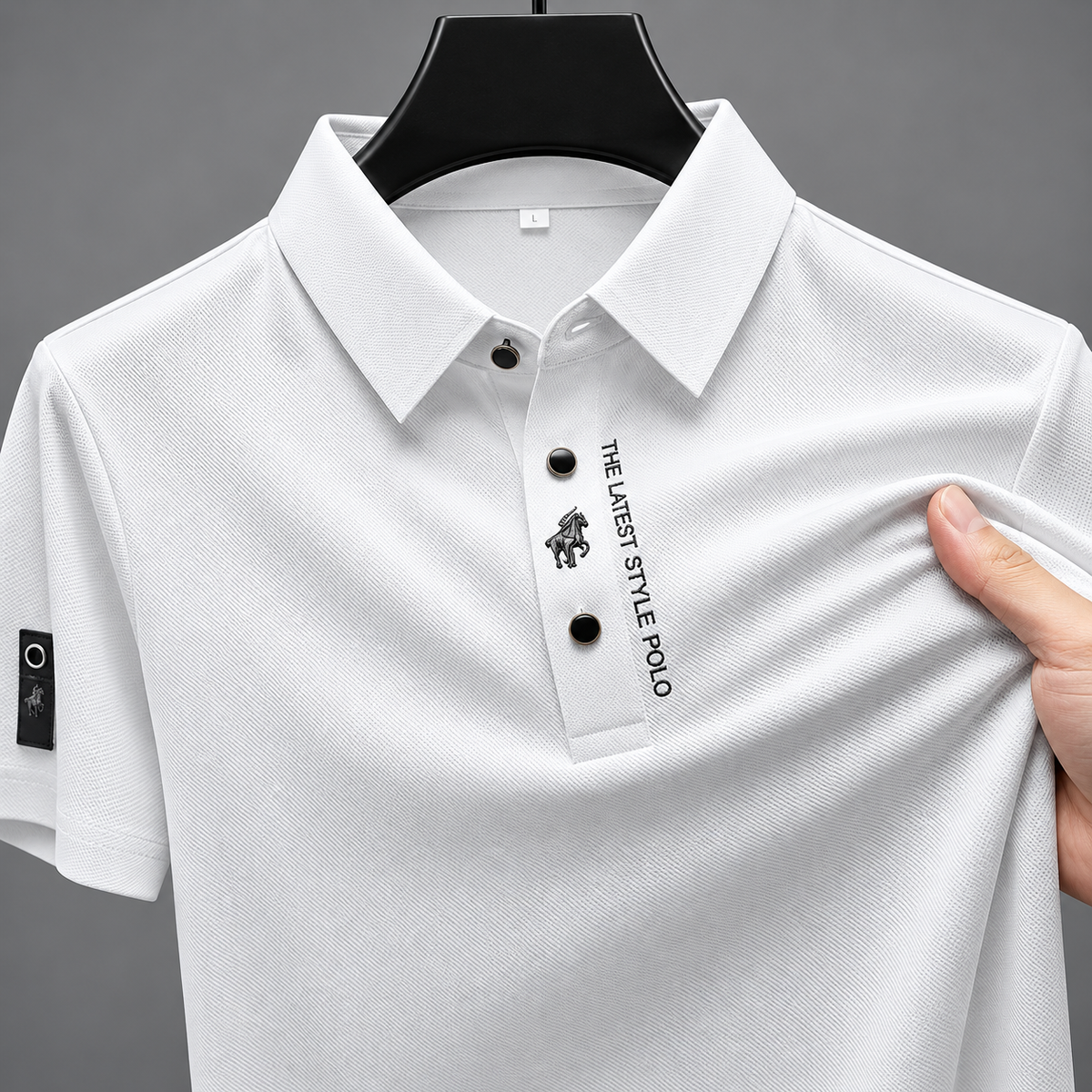 MONTHERO – Polo Premium de Manga Corta-Blanco