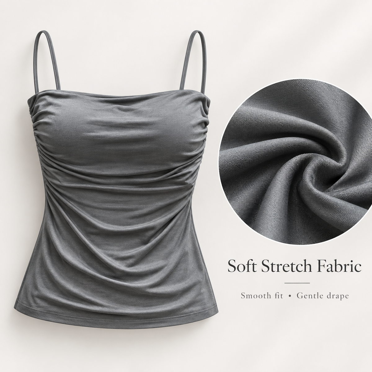 SÉLUNE — Top Minimal-Gris