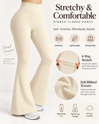 SOLENNE — Pantalón Flare Sculpt-Beige