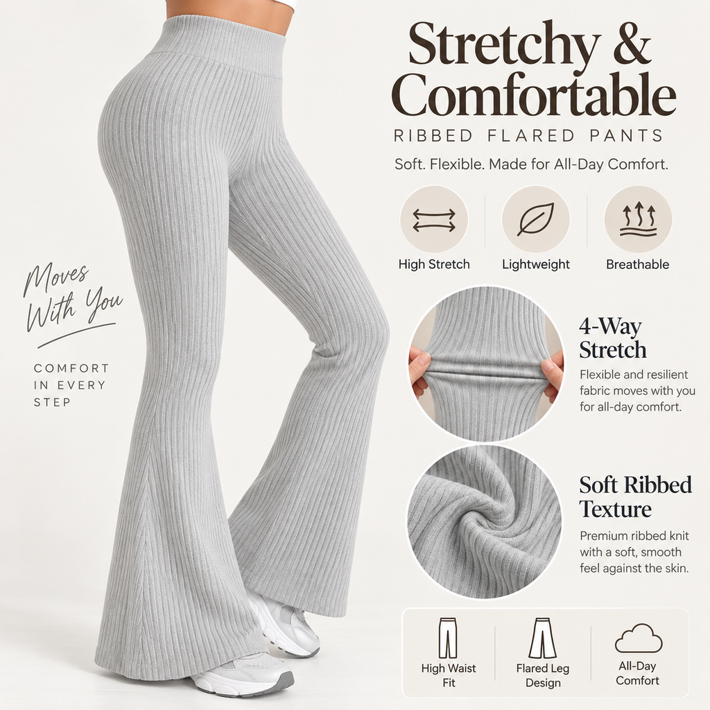 SOLENNE — Pantalón Flare Sculpt-Gris