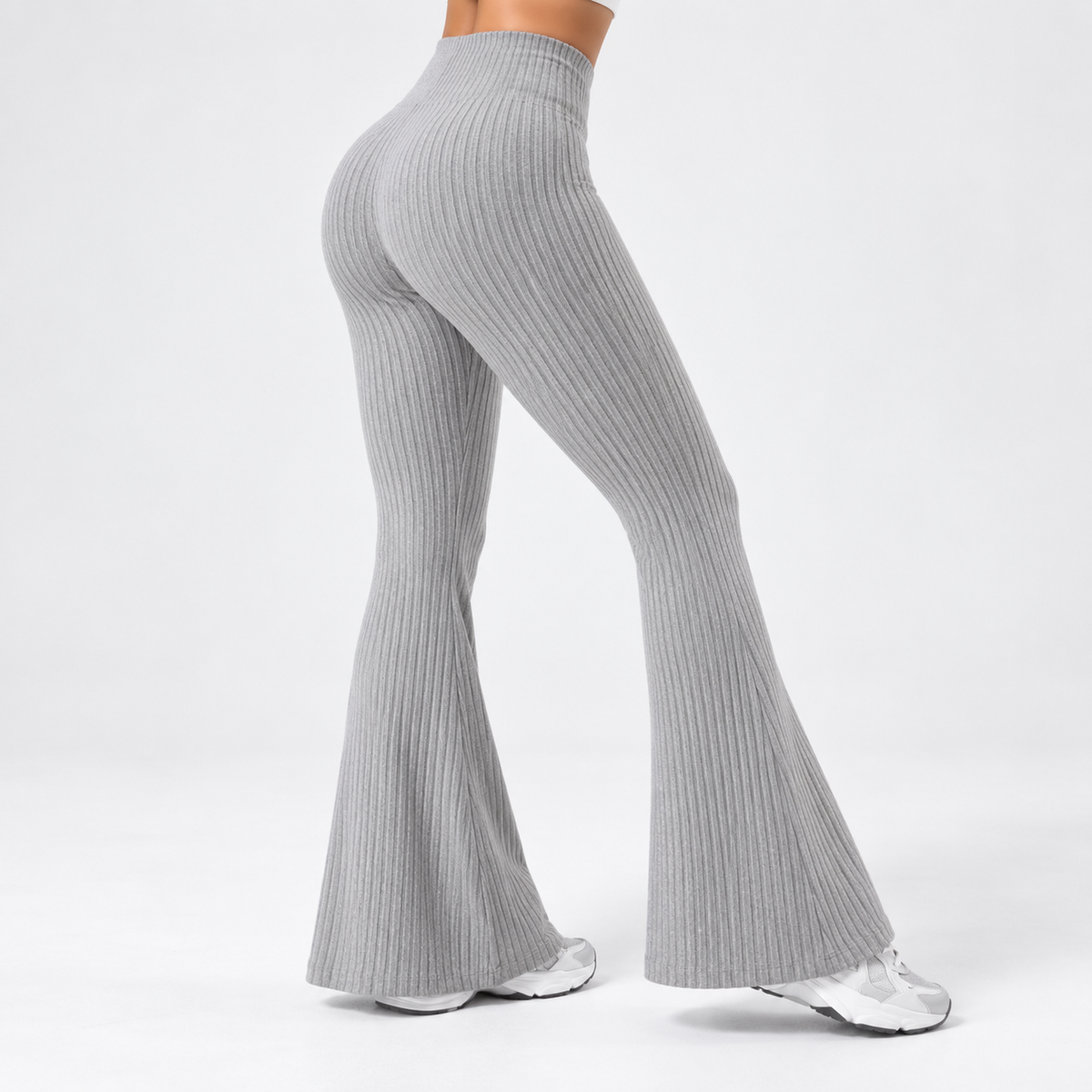 SOLENNE — Pantalón Flare Sculpt-Gris
