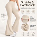 SOLENNE — Pantalón Flare Sculpt-caqui
