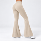 SOLENNE — Pantalón Flare Sculpt-caqui