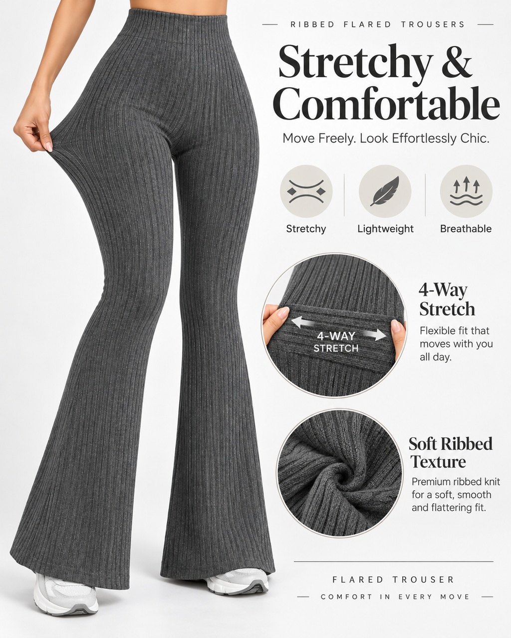 SOLENNE — Pantalón Flare Sculpt-Negro