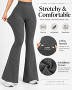 SOLENNE — Pantalón Flare Sculpt-Negro