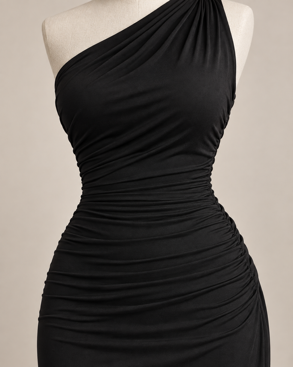 Serafina — Vestido Maxi Asimétrico-Negro
