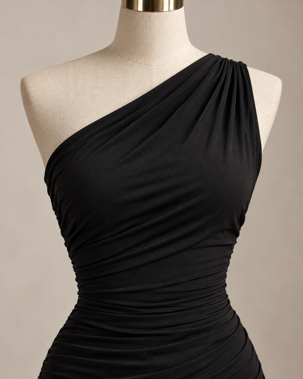 Serafina — Vestido Maxi Asimétrico-Negro