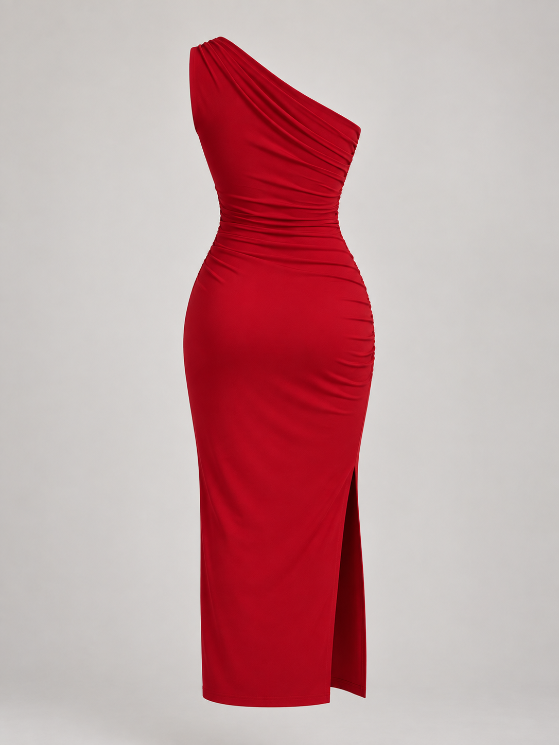 Serafina — Vestido Maxi Asimétrico-Rojo