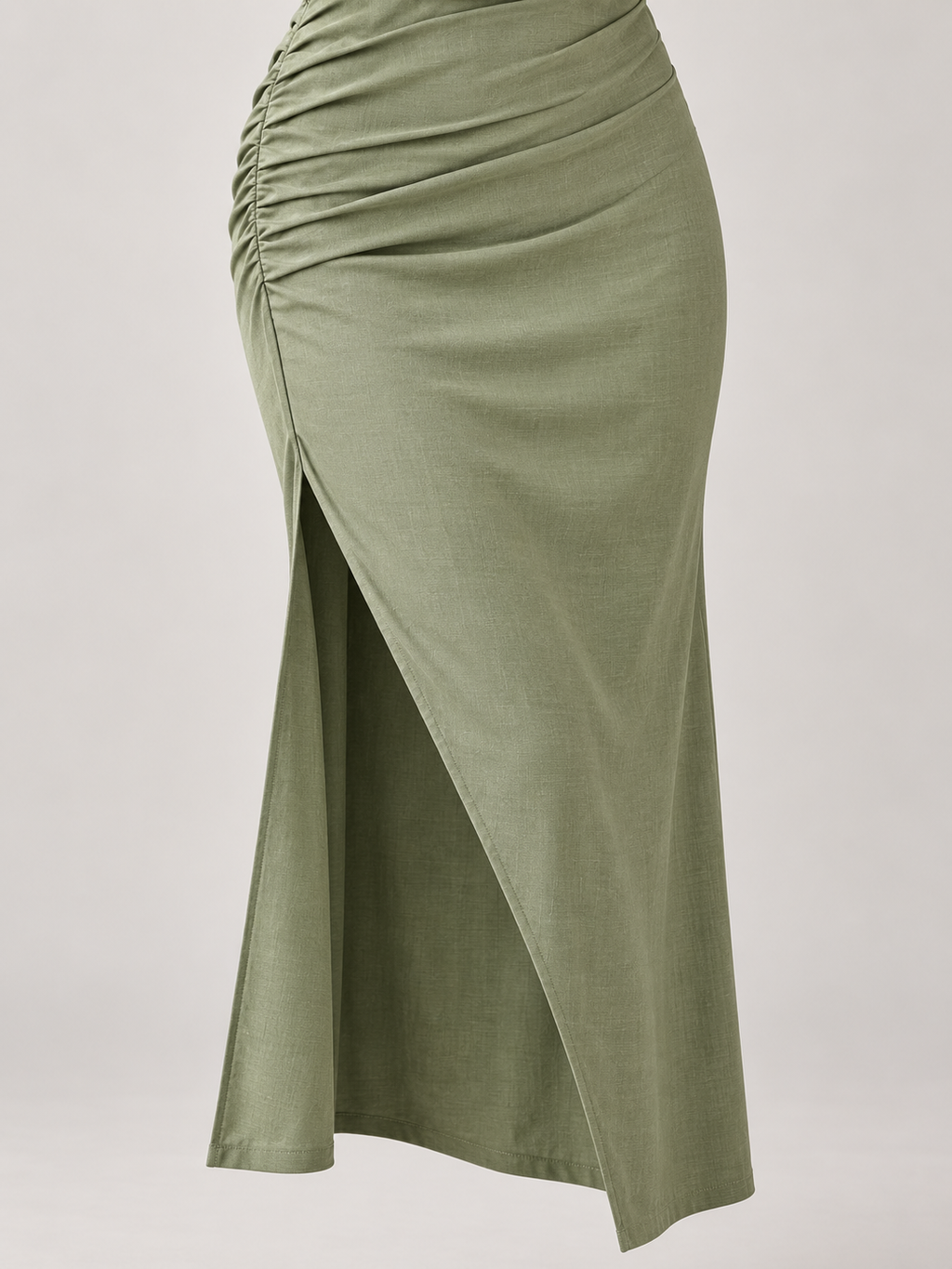 Serafina — Vestido Maxi Asimétrico-Verde
