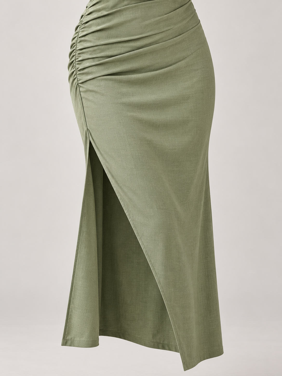 Serafina — Vestido Maxi Asimétrico-Verde
