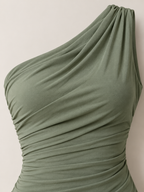 Serafina — Vestido Maxi Asimétrico-Verde