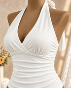 VESPERA — Top Halter-Blanco