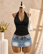 VESPERA — Top Halter-Negro