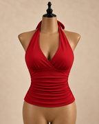 VESPERA — Top Halter-Rojo