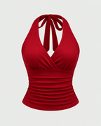 VESPERA — Top Halter-Rojo