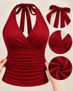 VESPERA — Top Halter-Rojo