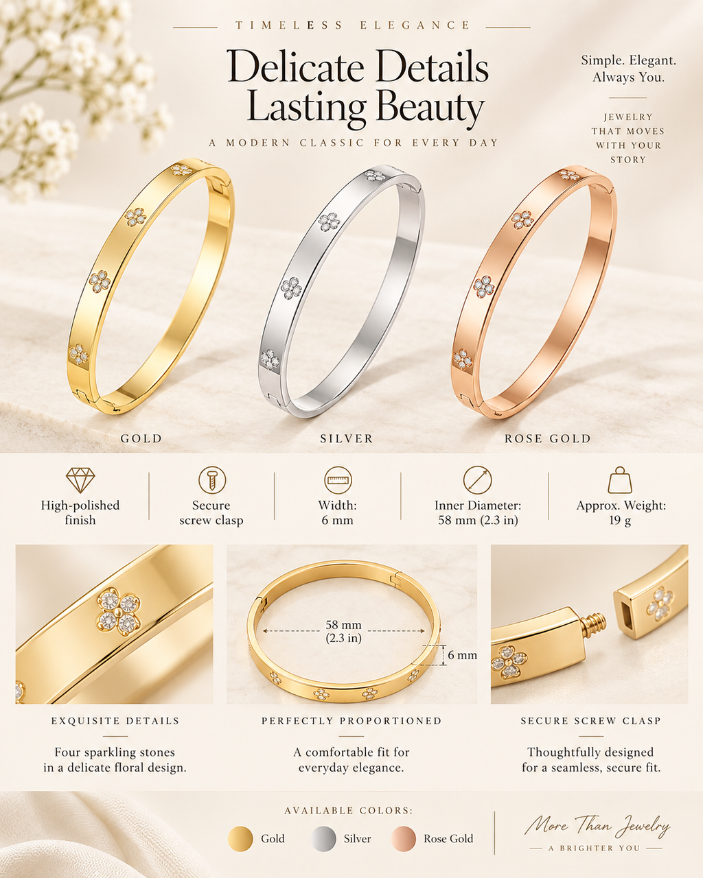 Vittoria – Brazalete de Circonitas-Dorado