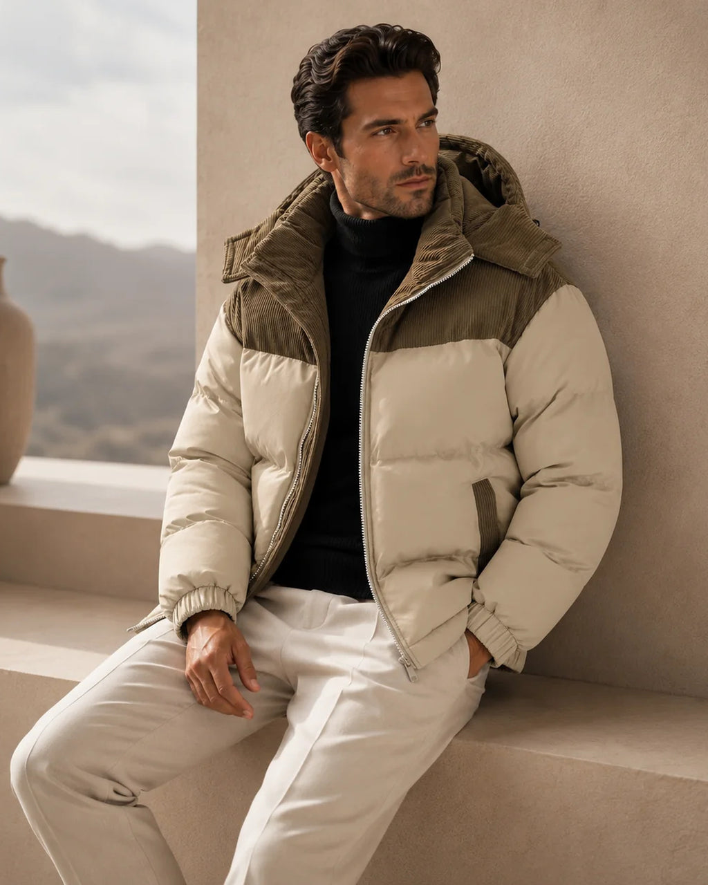 Cappotto Valdieri Uomo-Beige