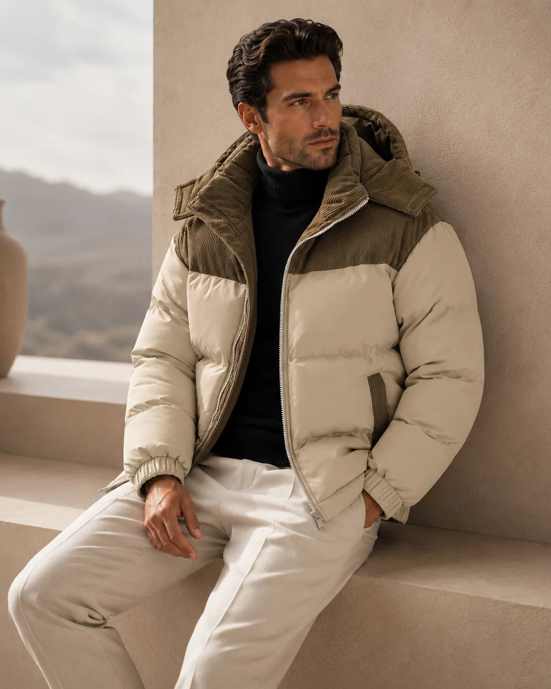 Cappotto Valdieri Uomo-Beige