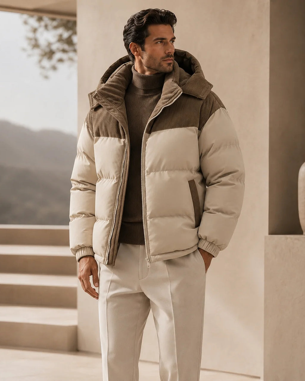 Cappotto Valdieri Uomo-Beige