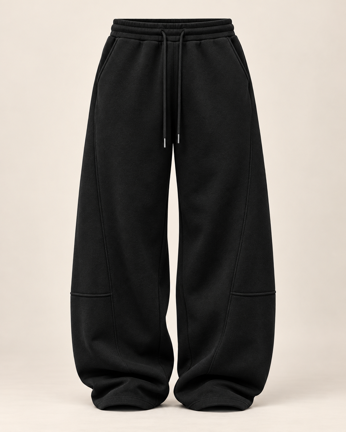 ORVELTO – Pantalón Relax de Corte Amplio-Negro