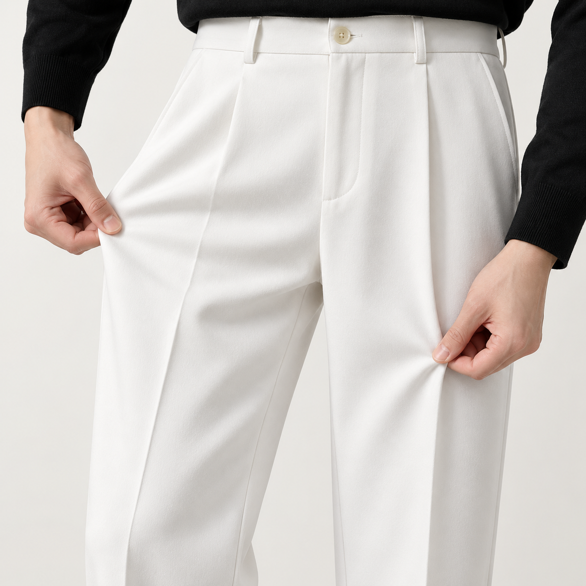 VARESCO – PANTALÓN RECTO SMART CASUAL-Blanco