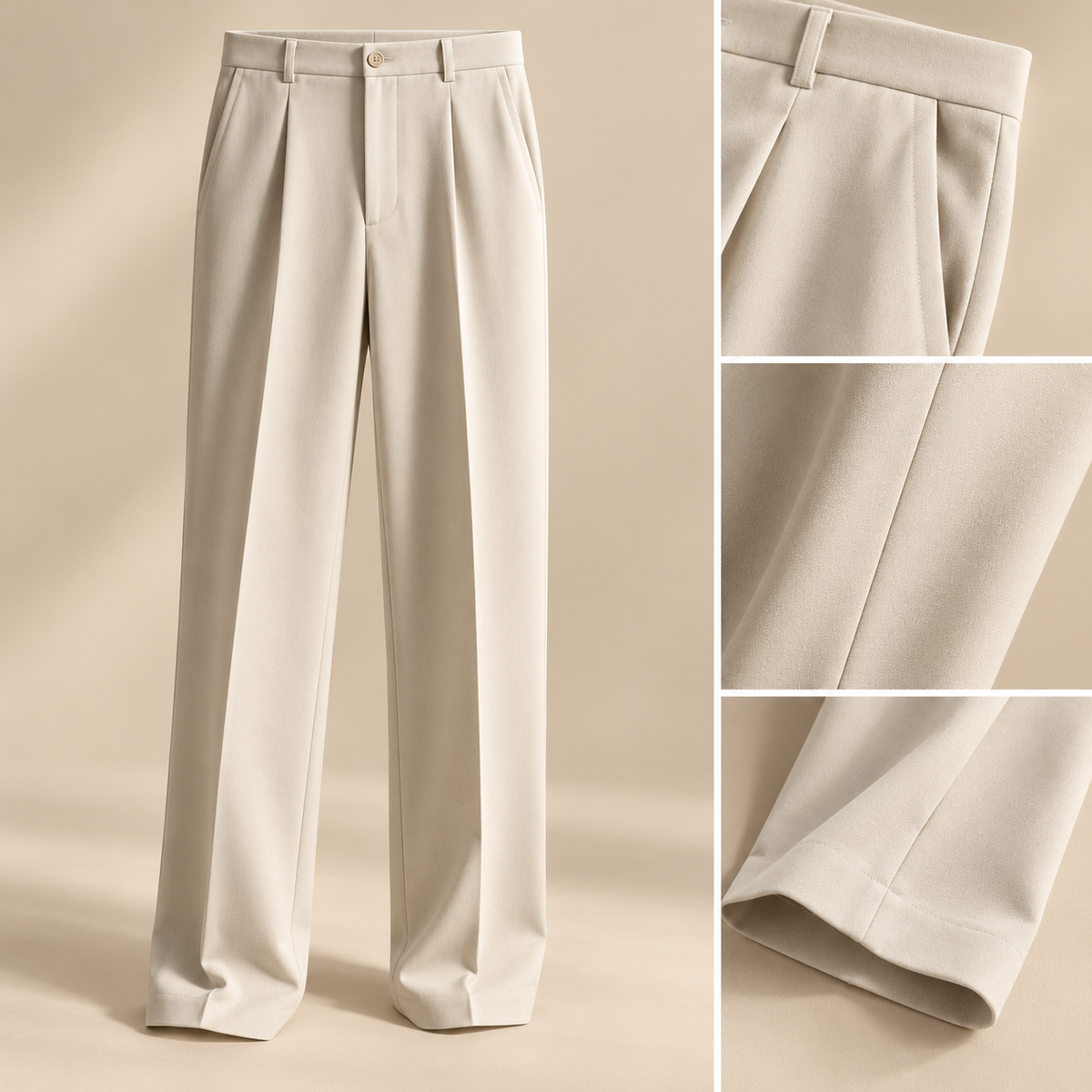 VARESCO – PANTALÓN RECTO SMART CASUAL-Beige