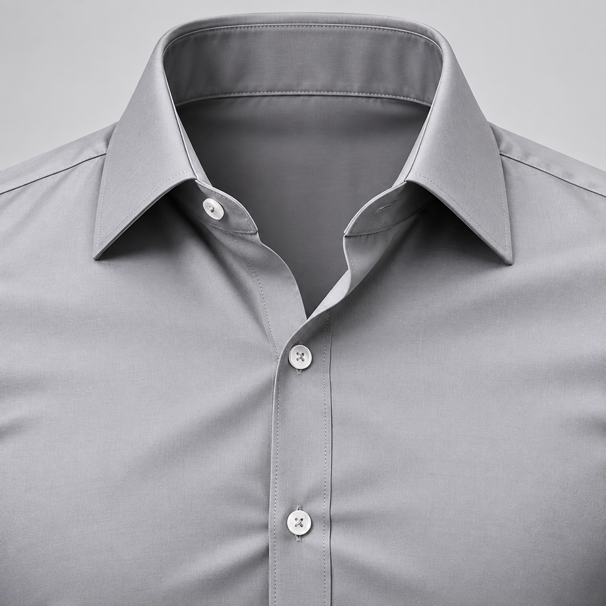 BELVARYN – Camisa Formal Ligera de Manga Larga-Gris