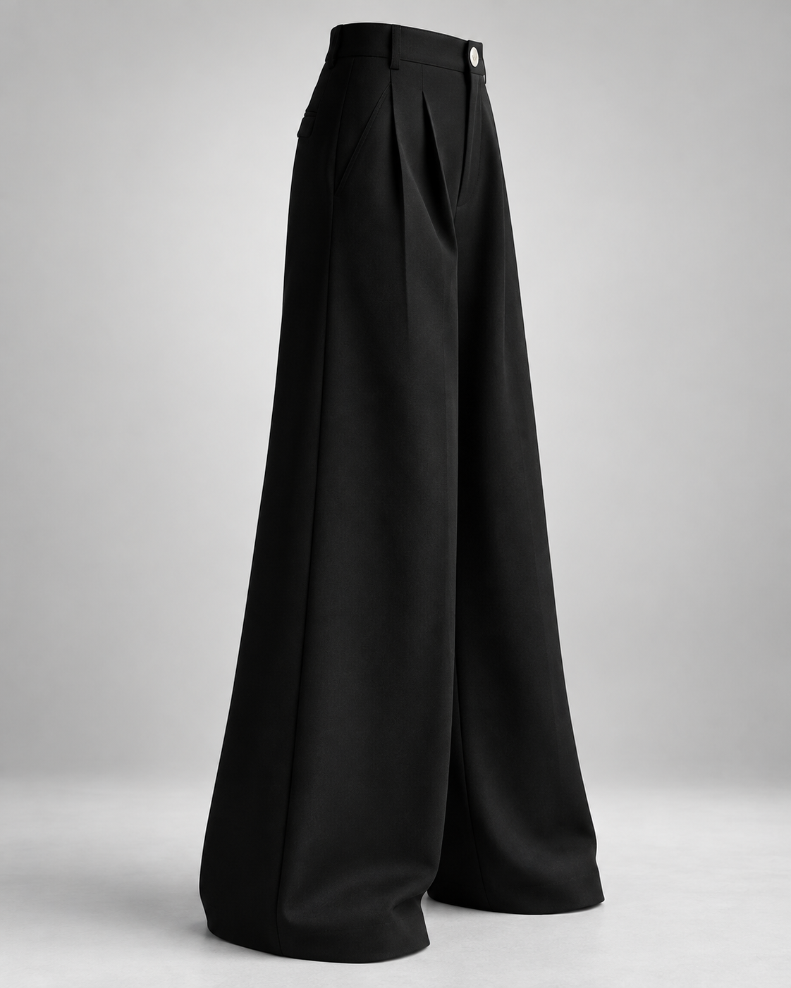 Caldrien – Pantalón Sastre de Pierna Ancha-Negro