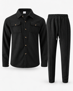 CAVERI — Conjunto de Camisa Estructurada-Negro