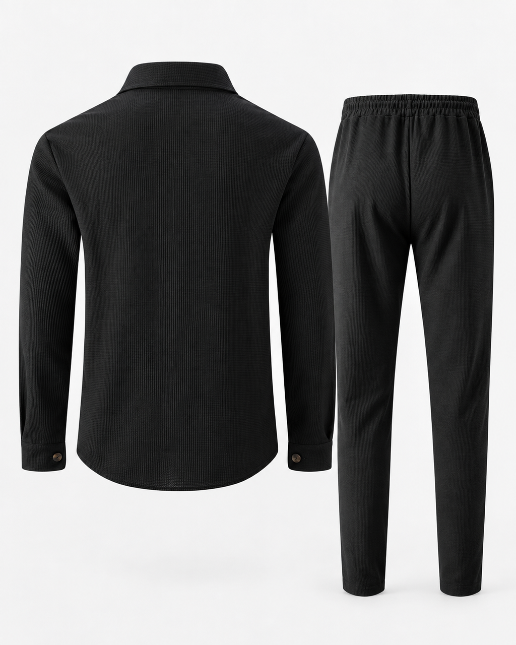 CAVERI — Conjunto de Camisa Estructurada-Negro