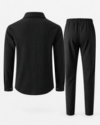CAVERI — Conjunto de Camisa Estructurada-Negro