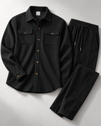 CAVERI — Conjunto de Camisa Estructurada-Negro