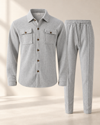 CAVERI — Conjunto de Camisa Estructurada-Gris