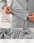 CAVERI — Conjunto de Camisa Estructurada-Gris